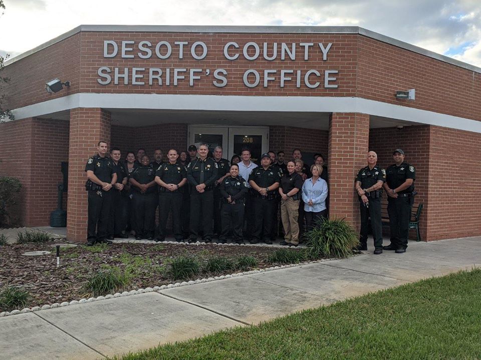 National Law Enforcement Day picture of Deputies in front of main entry